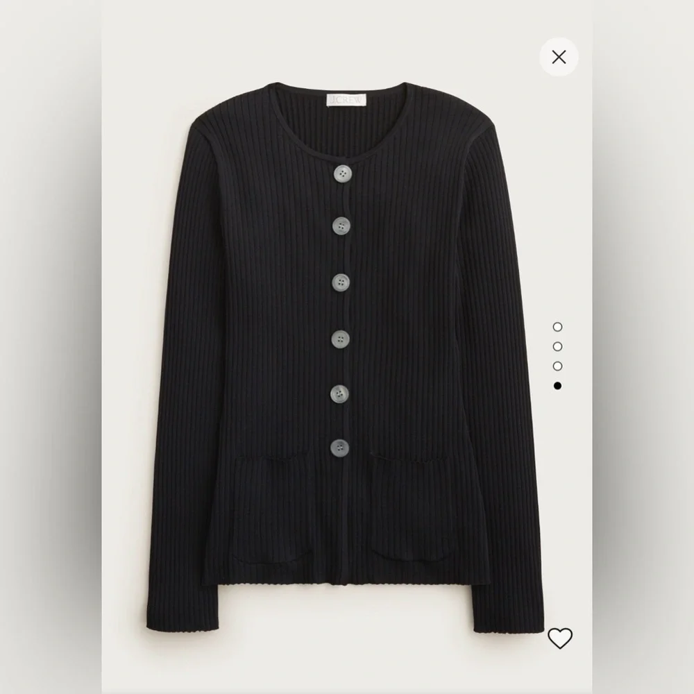 J. Crew super-stretch ribbed cardigan, NWT, black, medium